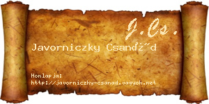 Javorniczky Csanád névjegykártya
